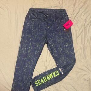 NFL Seahawks Navy and Green Kids Leggings